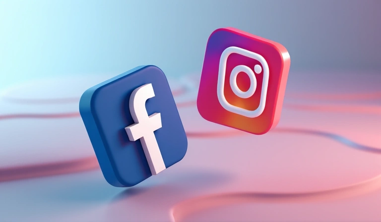 Immagine di icone di social media su uno sfondo moderno.