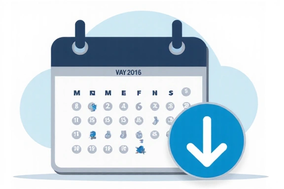 Illustrazione di un calendario con una freccia che indica un aggiornamento