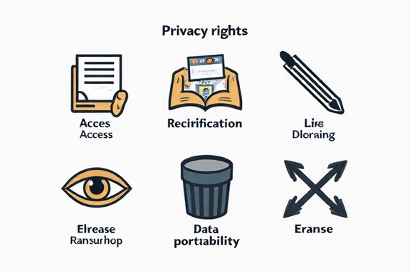 Illustrazione dei diritti dell'utente sulla privacy